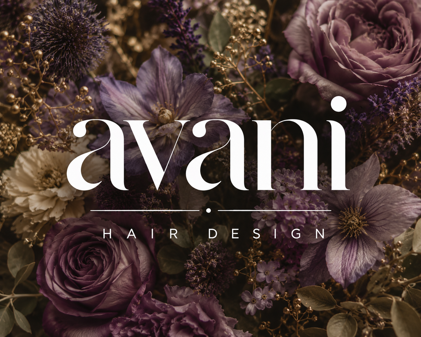 Avani Hair Design floral brand identity